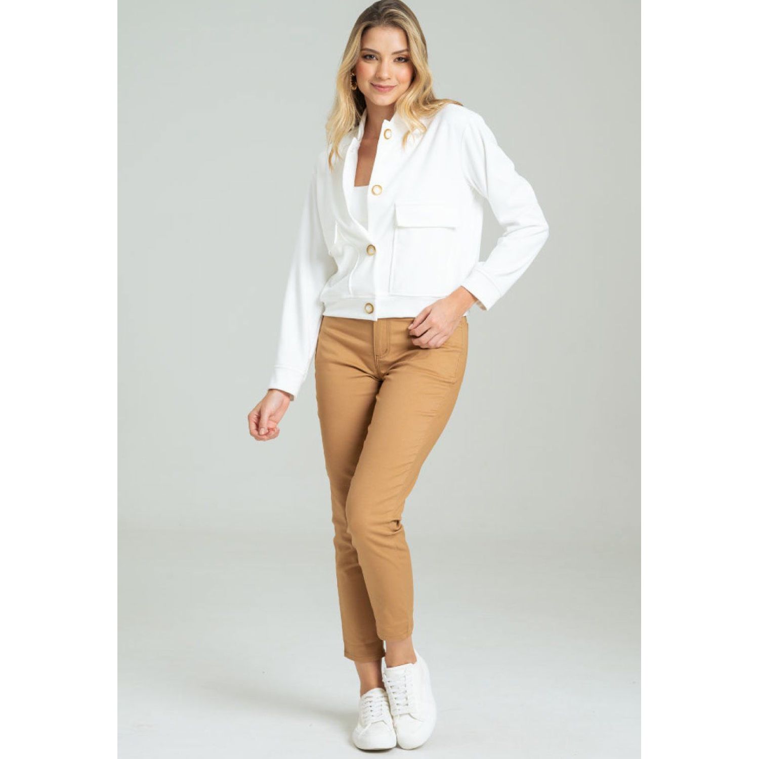 Pantalon dril skinny cinco bolsillos Beige oscuro RAGGED
