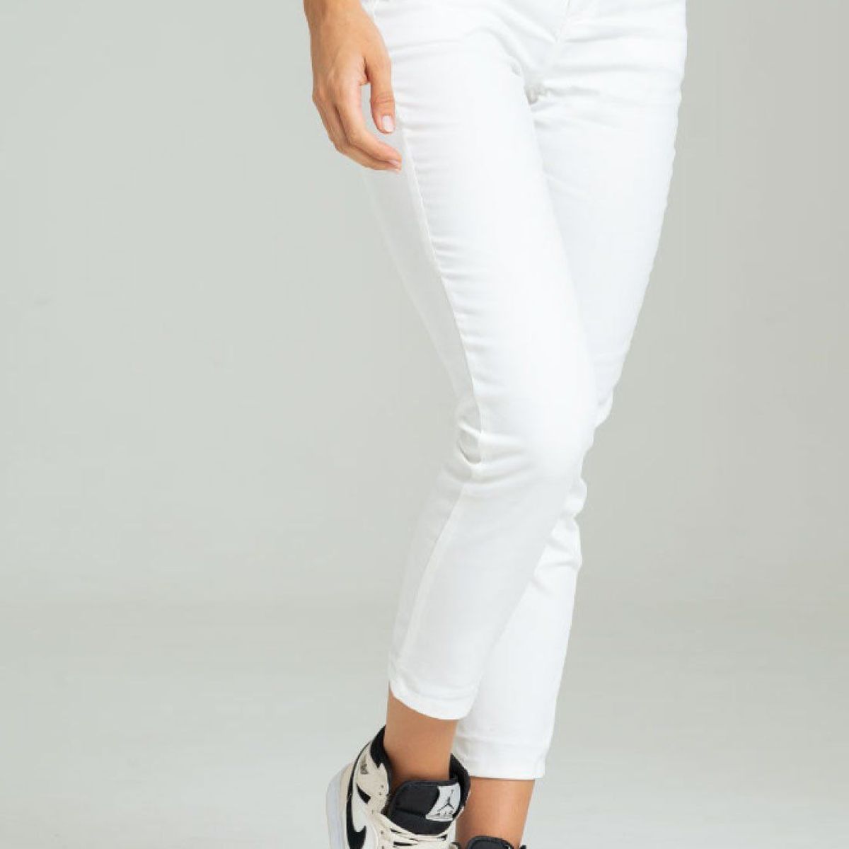 RAGGED - Pantalon dril skinny cinco bolsillos Blanco crudo Ragged.