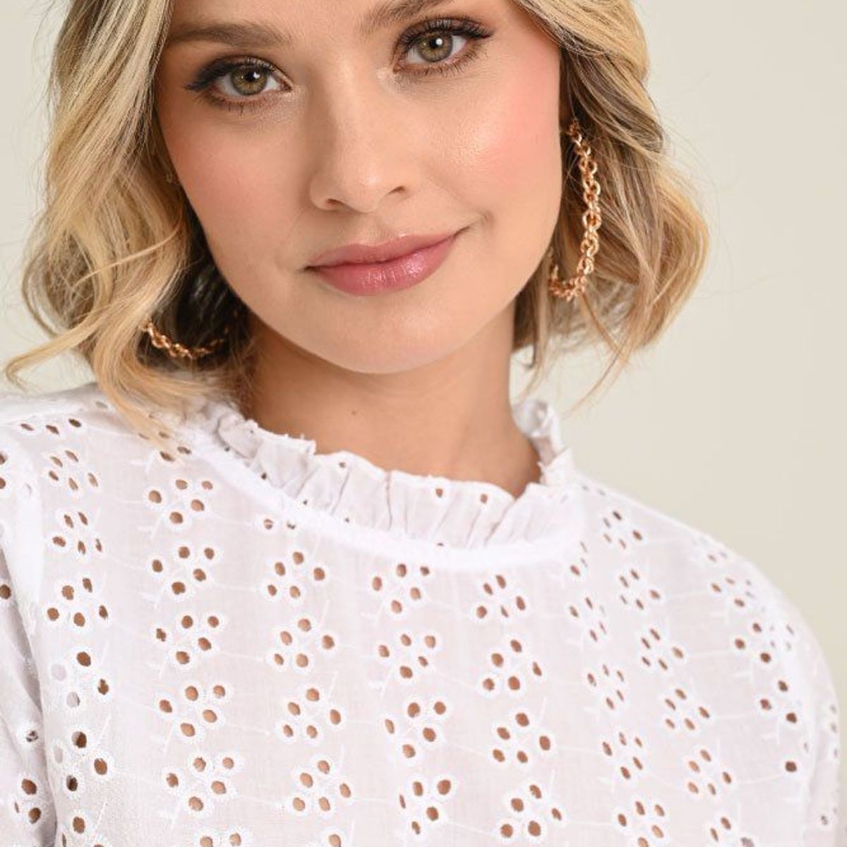 RAGGED - Blusa ojalillo Blanco Ragged