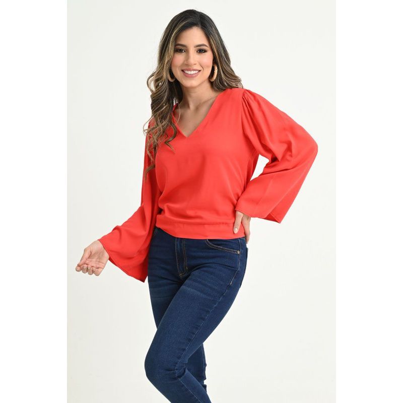 RAGGED - Blusa manga campana Rojo medio Ragged
