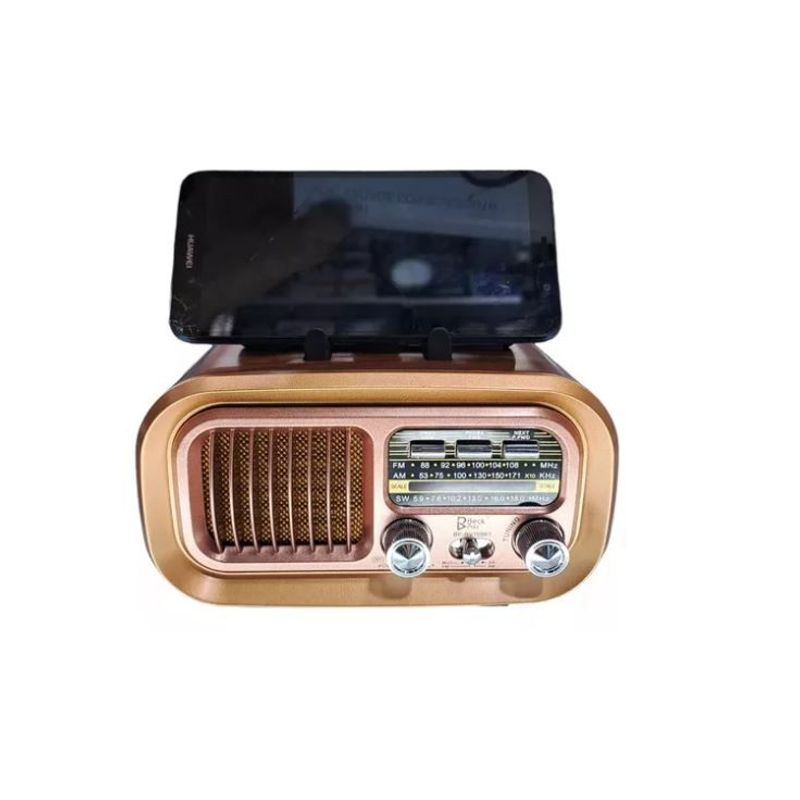 SHENGSHOU - Radio Clásico Recargable Beck Play Am Fm Micro Sd Bluetooth