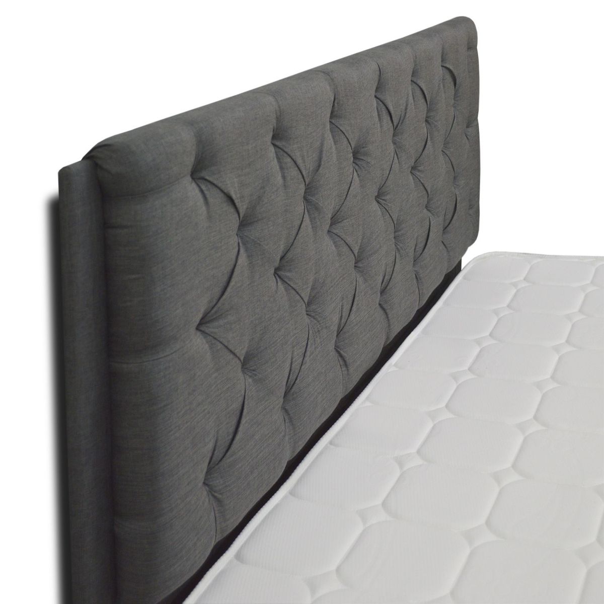 MUEBLES ONLINE - Cabecero de piso dreamer lino gris 120 cms