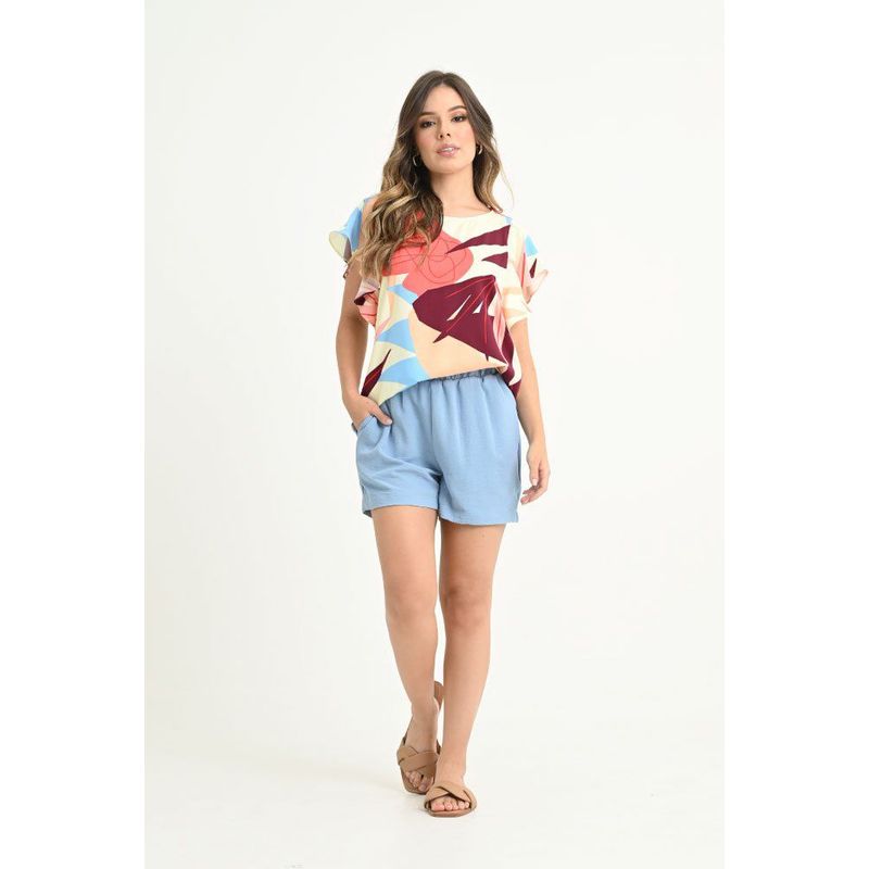 RAGGED - Short set malibu Azul hortensia Ragged