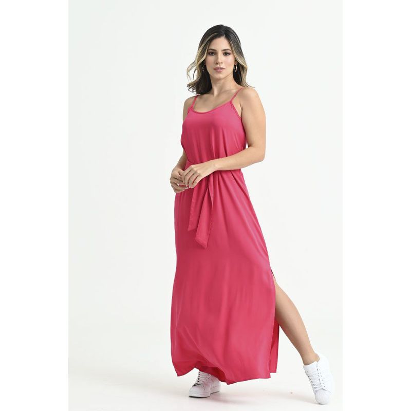 RAGGED - Vestido largo tirantes Rosado frambuesa Ragged