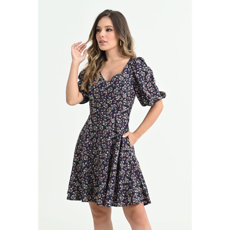 RAGGED - Vestido mini print Azul oscuro Ragged