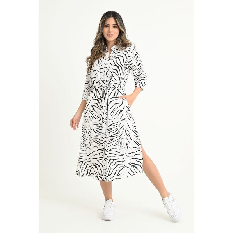 RAGGED - Vestido stanford Blanco crudo Ragged