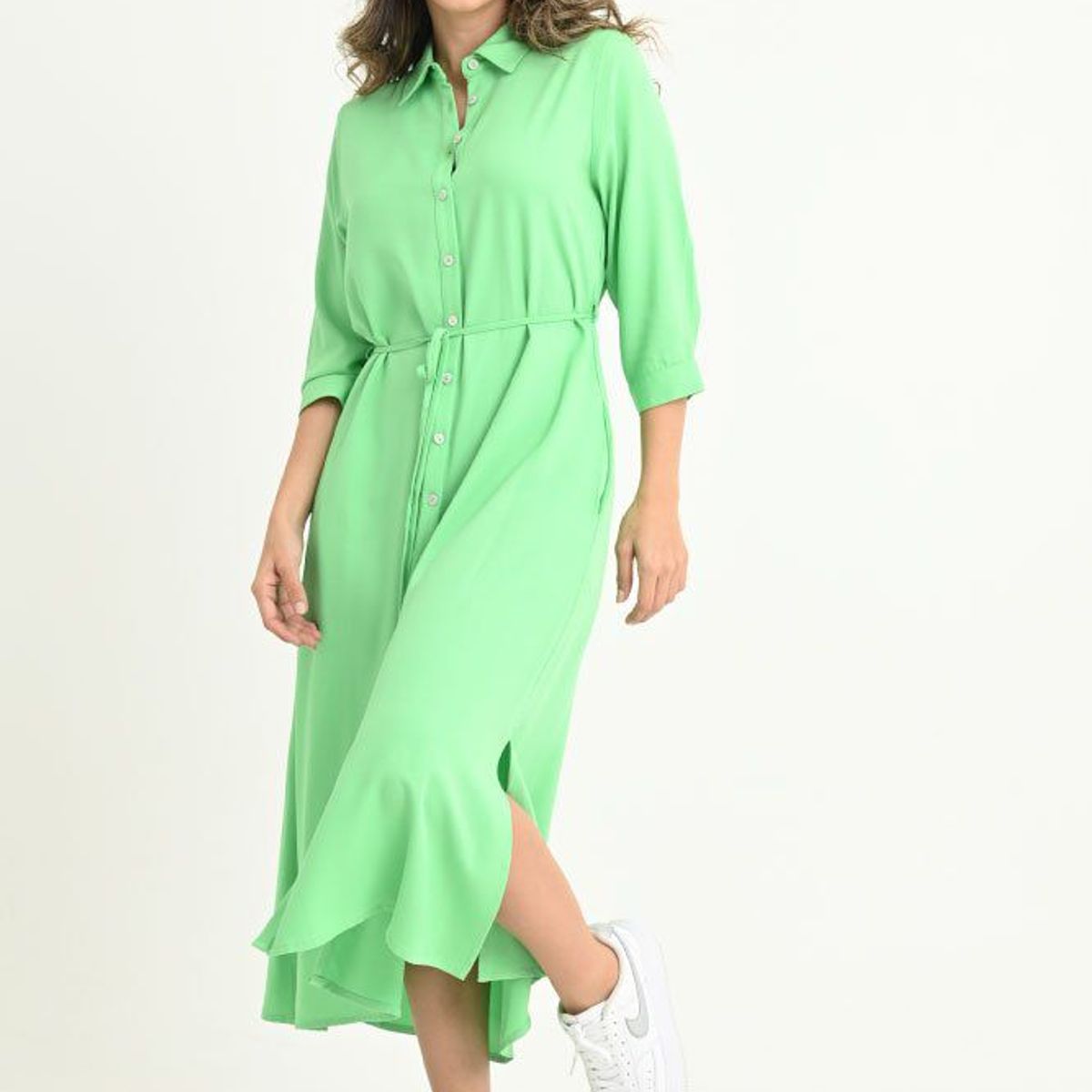 RAGGED - Vestido camisero midi Verde masmelo Ragged