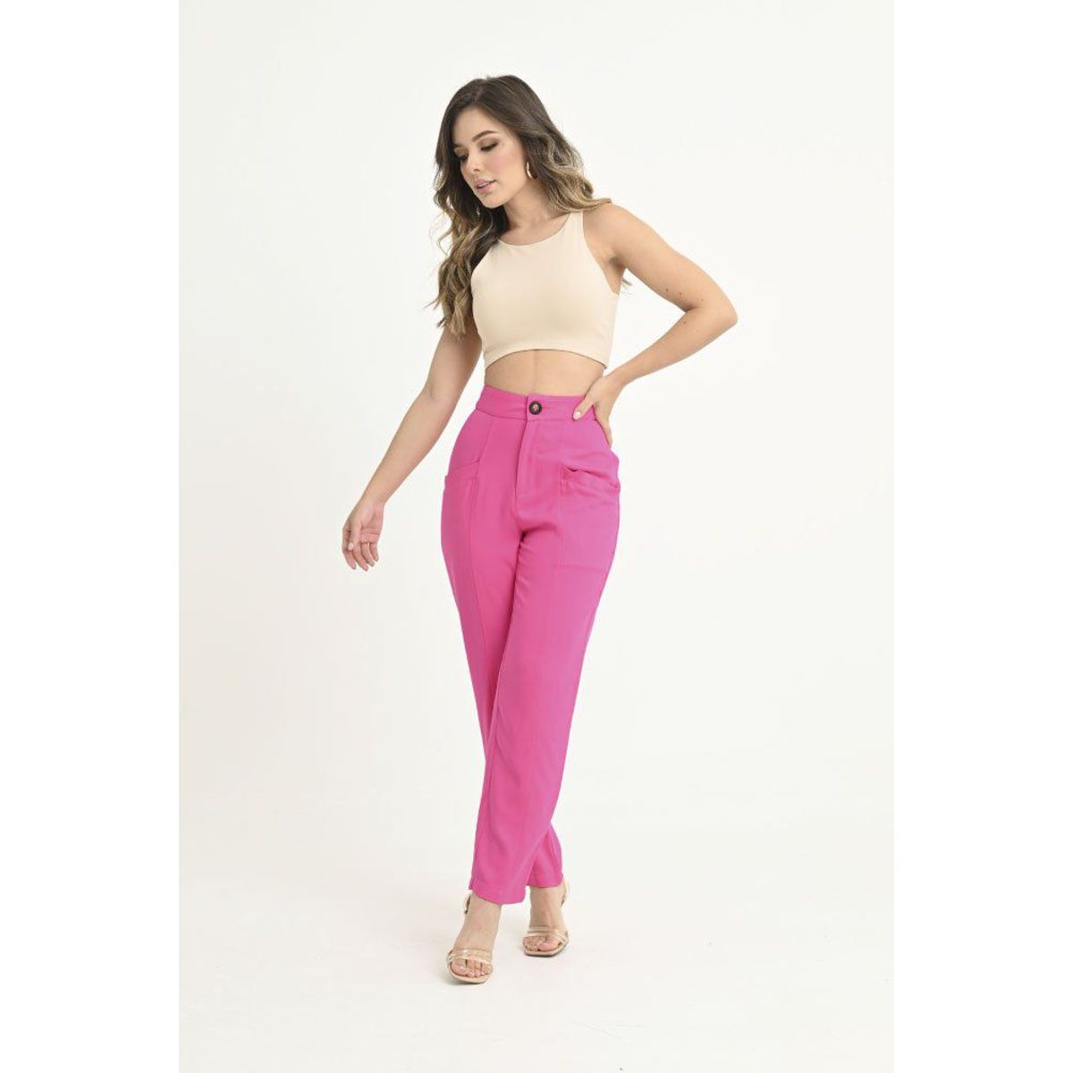 RAGGED - Pantalon harem bolsillos Fucsia Ragged.
