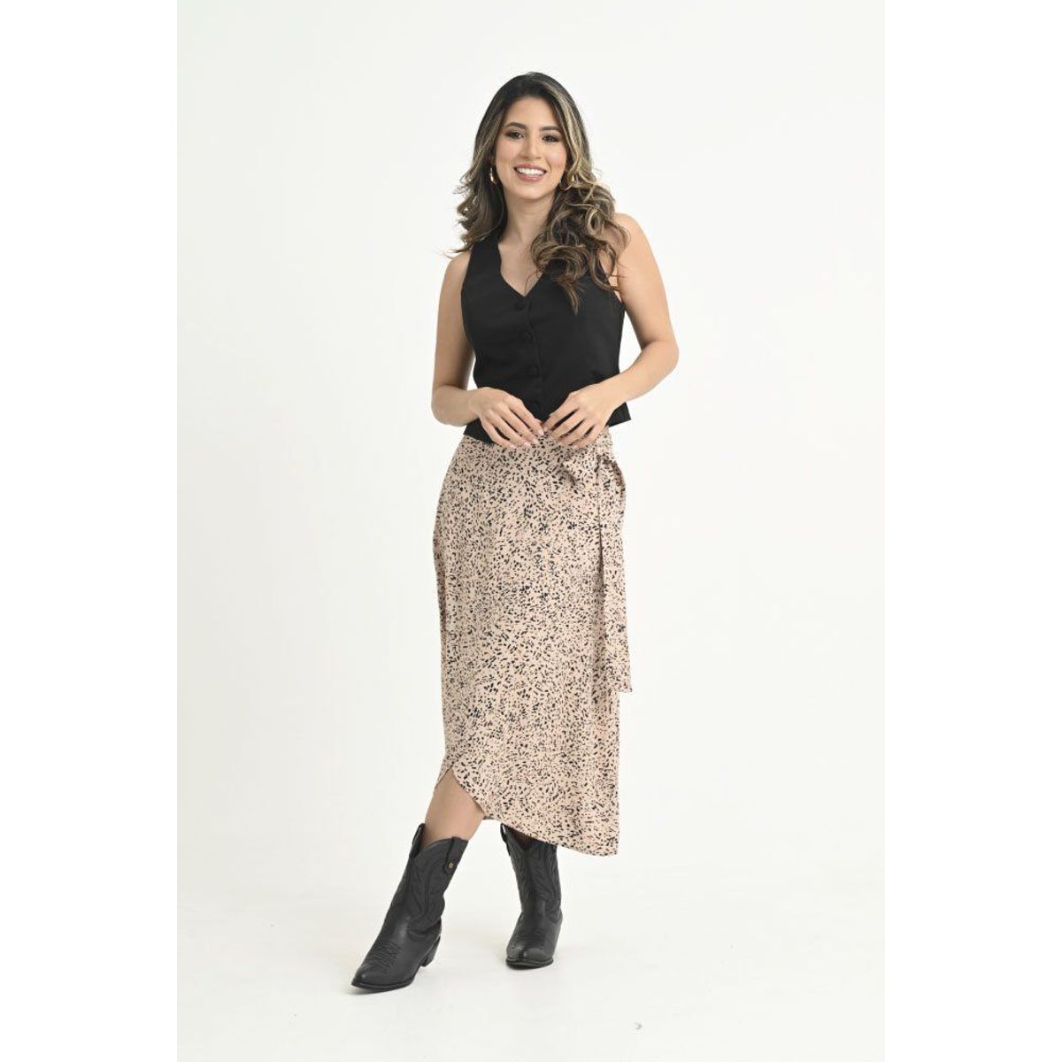 RAGGED - Falda pareo animal print Beige medio Ragged
