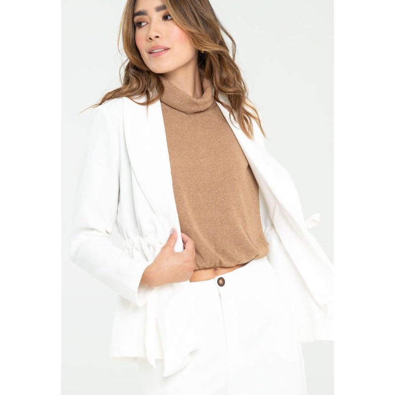 RAGGED - Chaqueta larga con solapa Blanco crudo Ragged