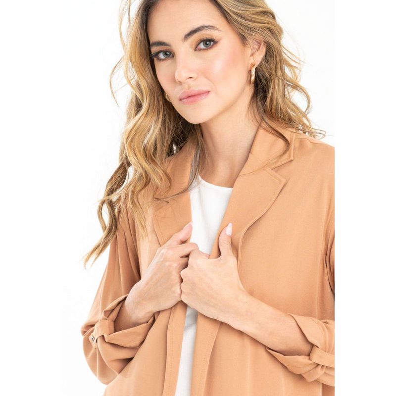 RAGGED - Chaqueta abierta con solapa Beige oscuro Ragged