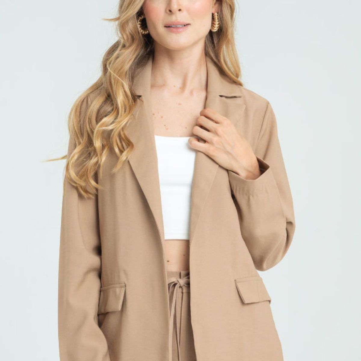 RAGGED - Chaqueta larga tipo blazer Beige oscuro Ragged
