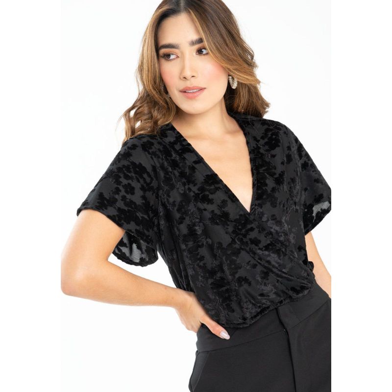 RAGGED - Top devore Negro Ragged