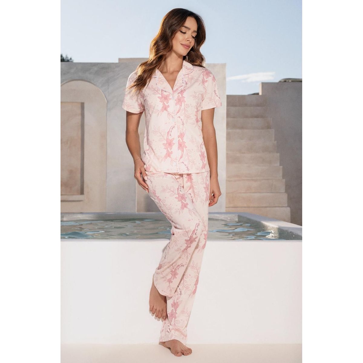 PROVOCAME - Pijama Conjunto Pantalón M-Corta Palo Rosa 12187