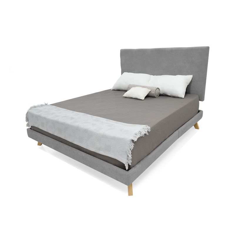 VENECIA - Cabecero Liso Verona Queen Tela Plata