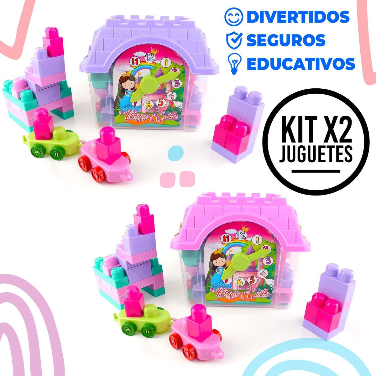 ENERGY PLUS - 2 Casas Didácticas 120 Pzas Bloques para construir aprender