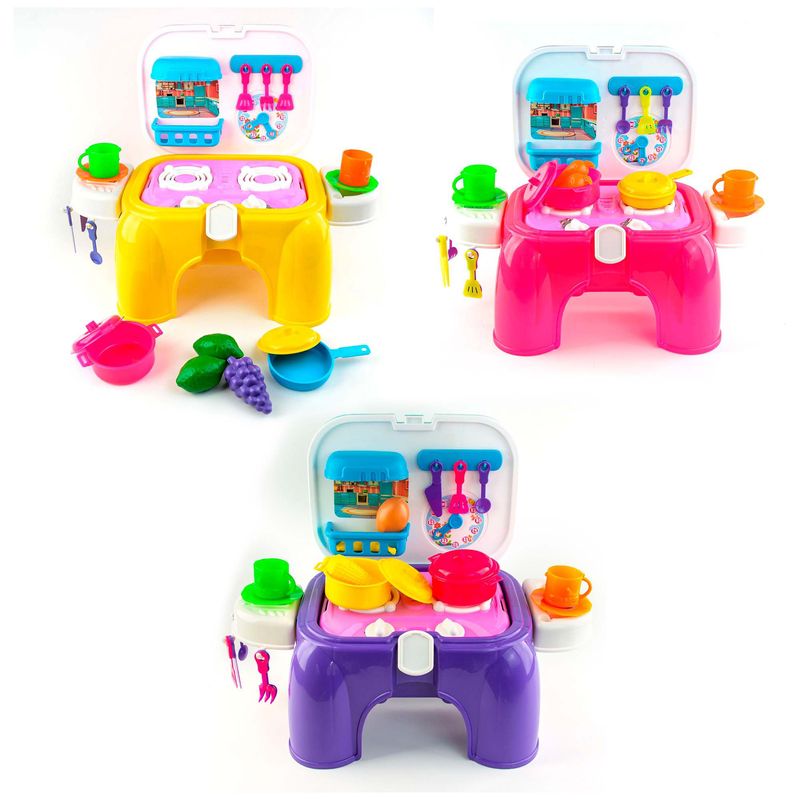 ENERGY PLUS - Kit x3 Cocinas 24 Pzas CU Juego Aventura Culinaria Infantil