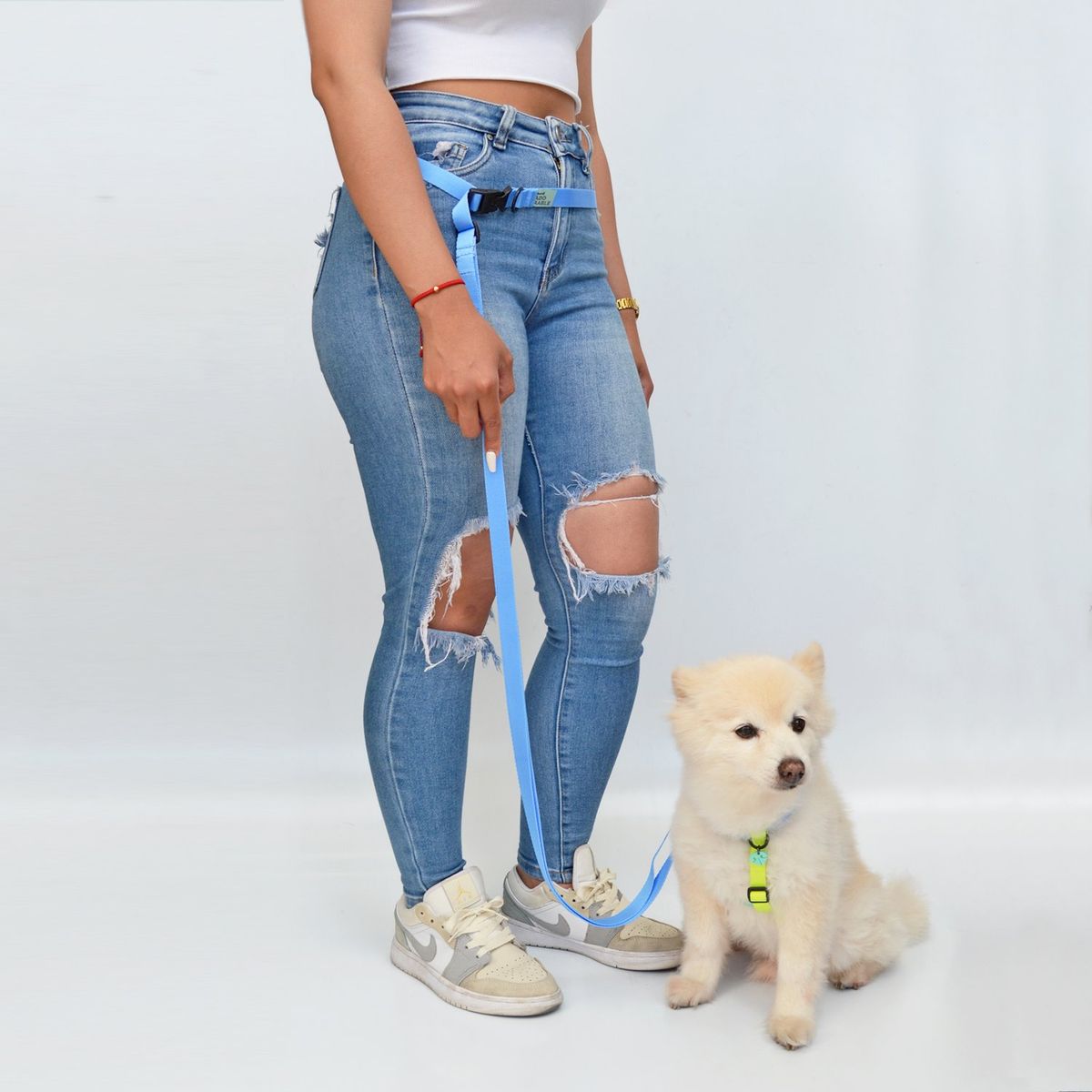 WAWAW - Traílla para perro  talla 16mm manos libres adorable azul claro Wawaw