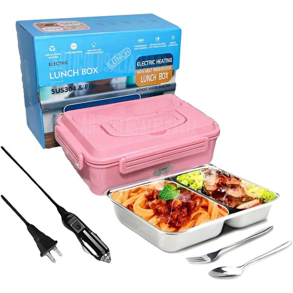 ARTICULOSALTAGAMA - Lonchera Eléctrica Porta Comida Metálica Calienta a 110v  y en carro a 12v