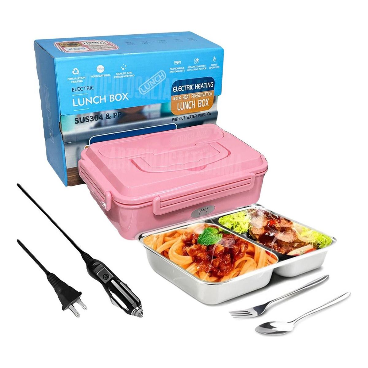 ARTICULOSALTAGAMA - Lonchera Eléctrica Porta Comida Metálica Calienta a 110v  y en carro a 12v