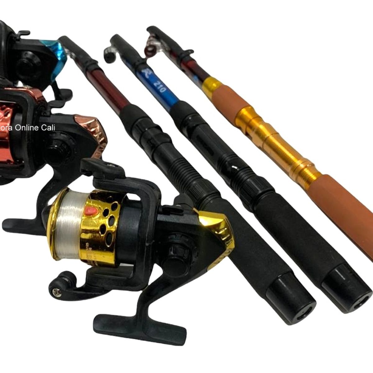 DEPORTIVA - Set X3 Caña De Pescar 2,05 Metros Con Carrete Naylon