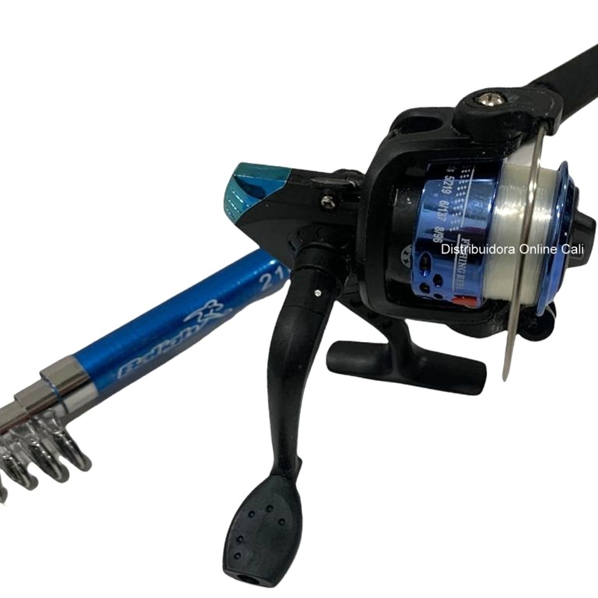 ANAYA - Caña De Pescar + Carrete + Naylon Vara De 2.05 Mts