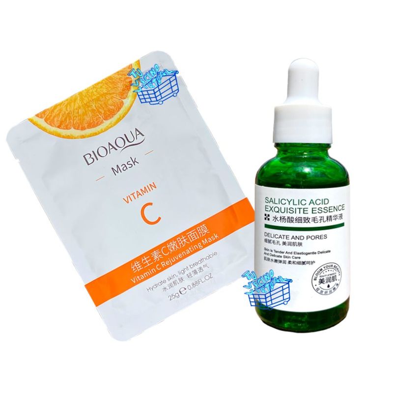 BIOAQUA - Kit Ácido Salicílico + Velo Vitamina C  BioaQua