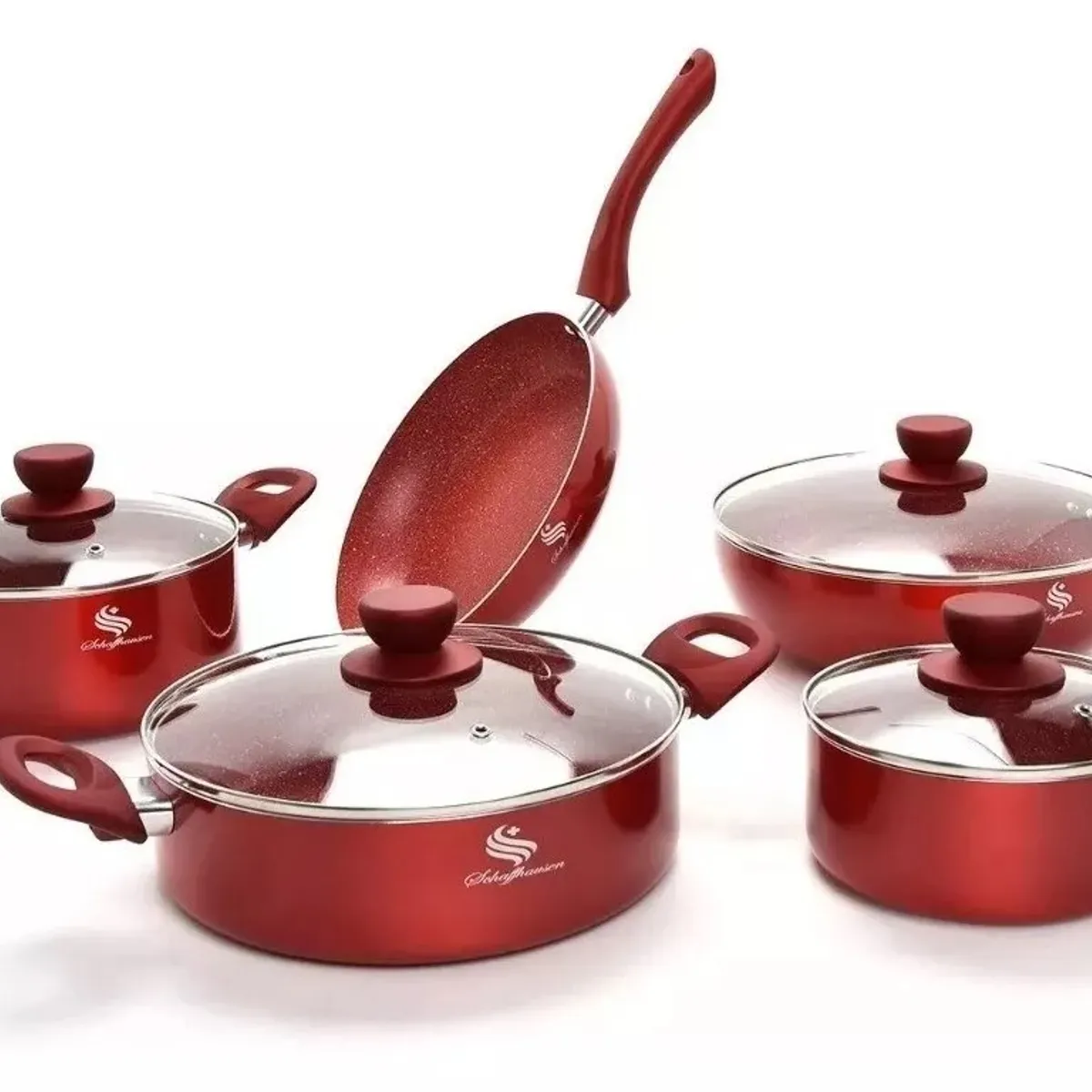 SCHAFFHAUSEN - Juego De Ollas En Marmol 9 Piezas Bateria Schaffhausen