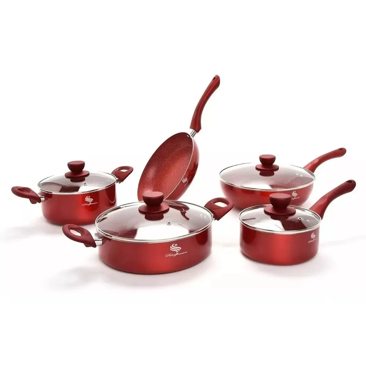 SCHAFFHAUSEN - Juego De Ollas En Marmol 9 Piezas Bateria Schaffhausen