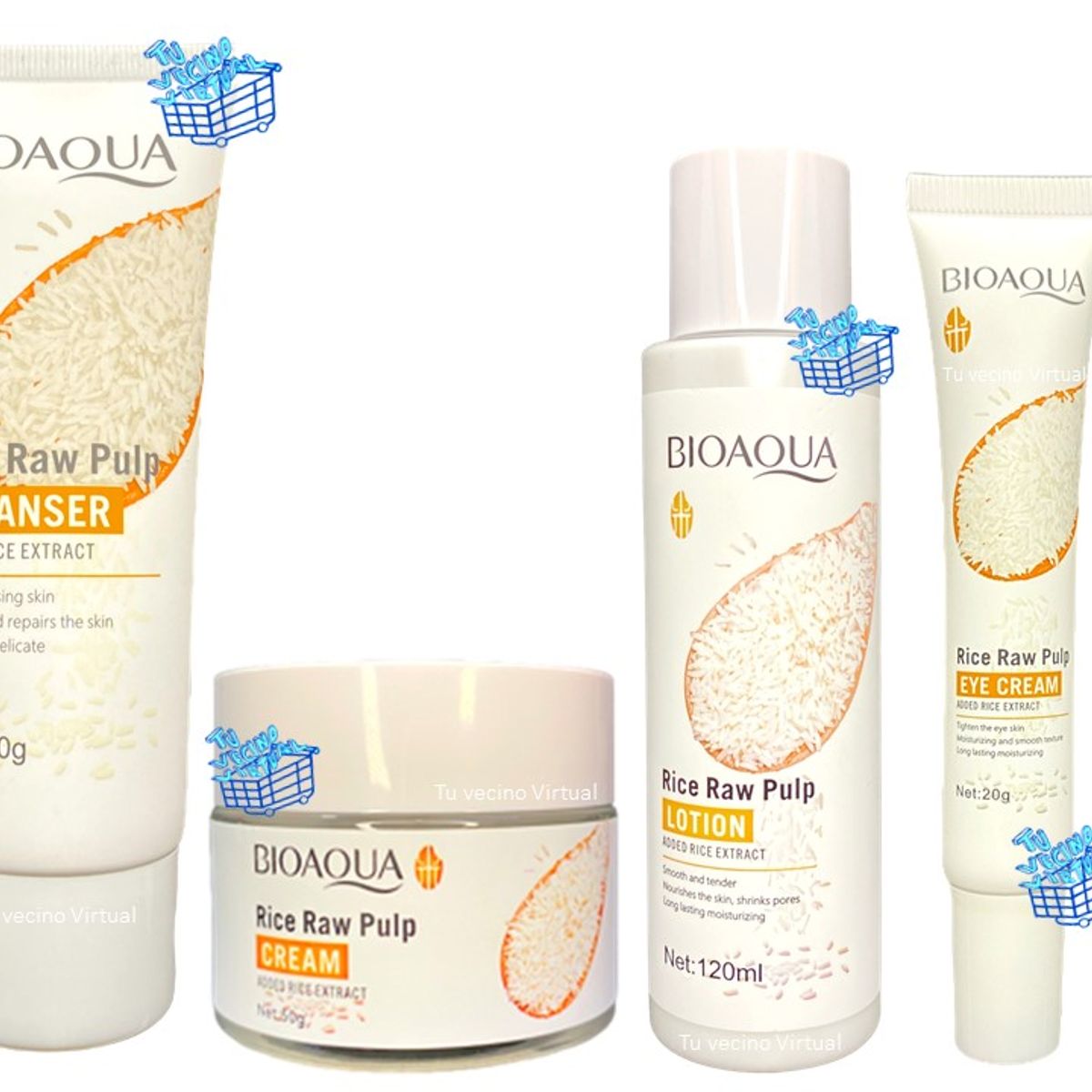 BIOAQUA - Jabon Bioaqua Arroz Kit X 4