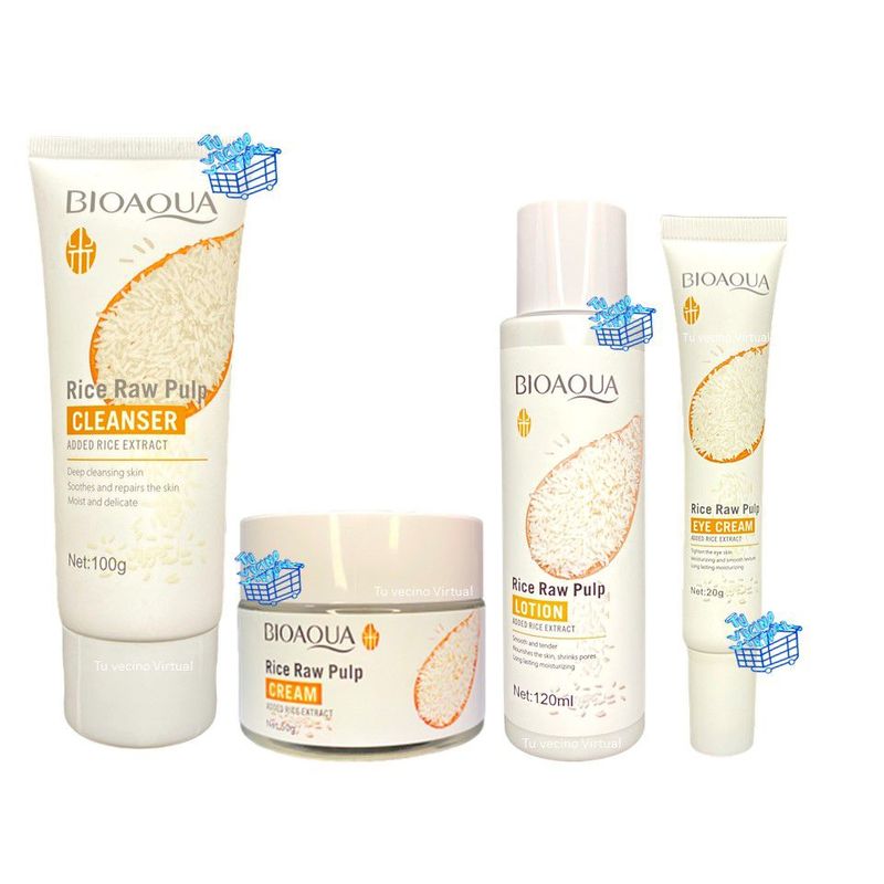 BIOAQUA - Jabon Bioaqua Arroz Kit X 4
