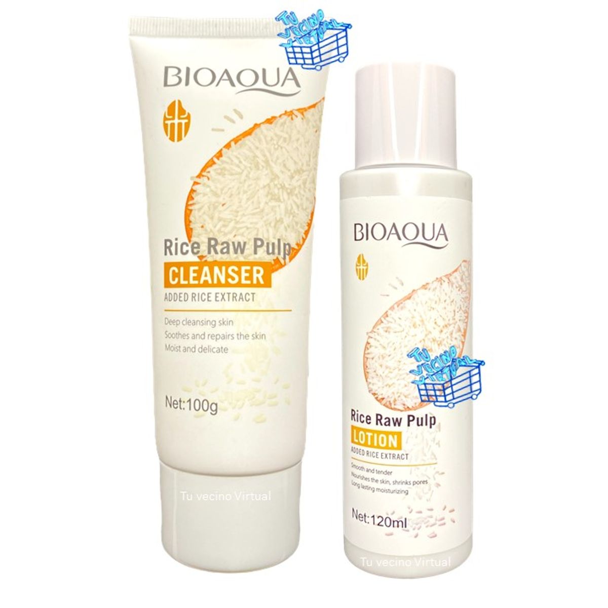 BIOAQUA - Kit x 2 Jabon Y Locion De Arroz Bioaqua