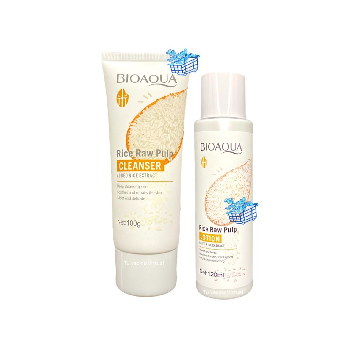 BIOAQUA - Kit x 2 Jabon Y Locion De Arroz Bioaqua