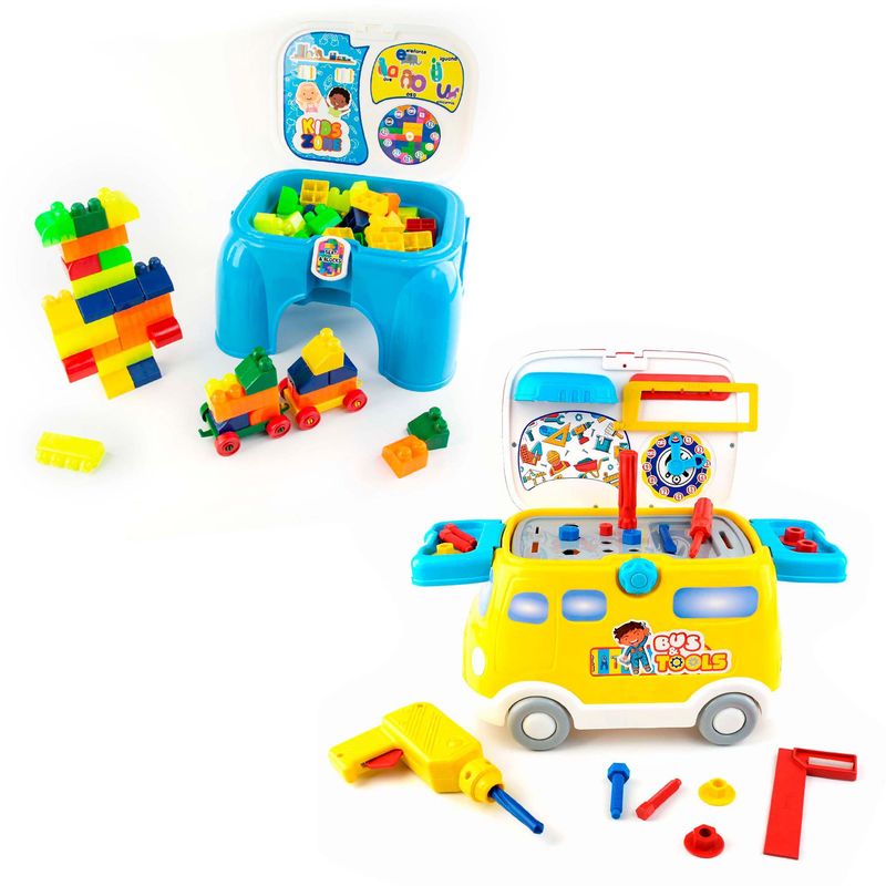 ENERGY PLUS - Combo Didáctico Silla con Bloques + Bus de Herramientas