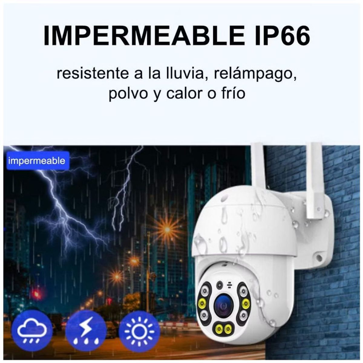 GENERICO - Cámara Exterior Ip Wifi Domo Seguridad Nocturna 1080p