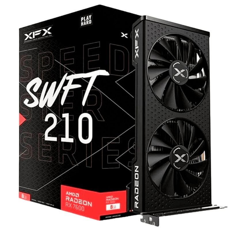AMD - Tarjeta De Vídeo AMD Radeon XFX RX 7600 SWFT 210 8GB
