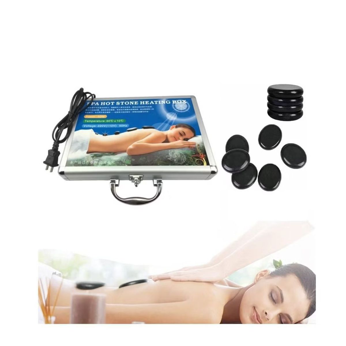 GENERICO - Kit Piedras Volcánicas Masaje Natural Alivia Dolor Terapia