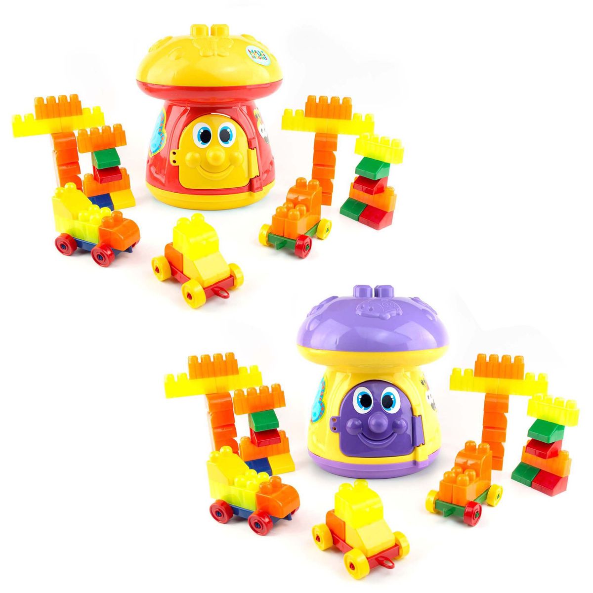 ENERGY PLUS - 2 Juguetes Hongo Didáctico 120 Piezas para Crear y Aprender