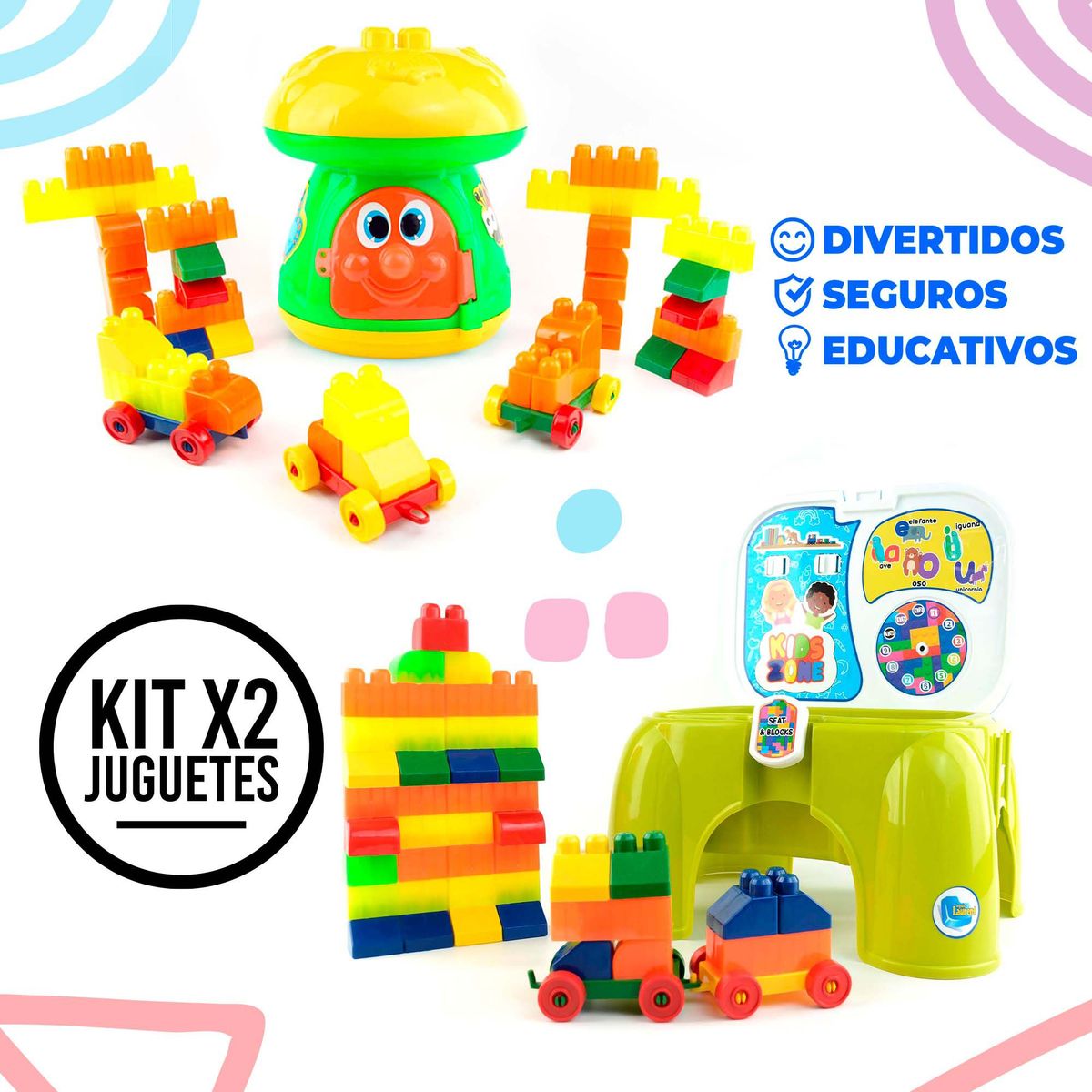 ENERGY PLUS - Kit Hongo + Silla 120 Pzas creativas para aprende jugando