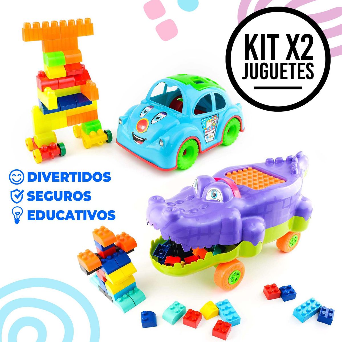 ENERGY PLUS - Juego y Desarrollo Carro con Bloques + Cocodrilo Armatodo