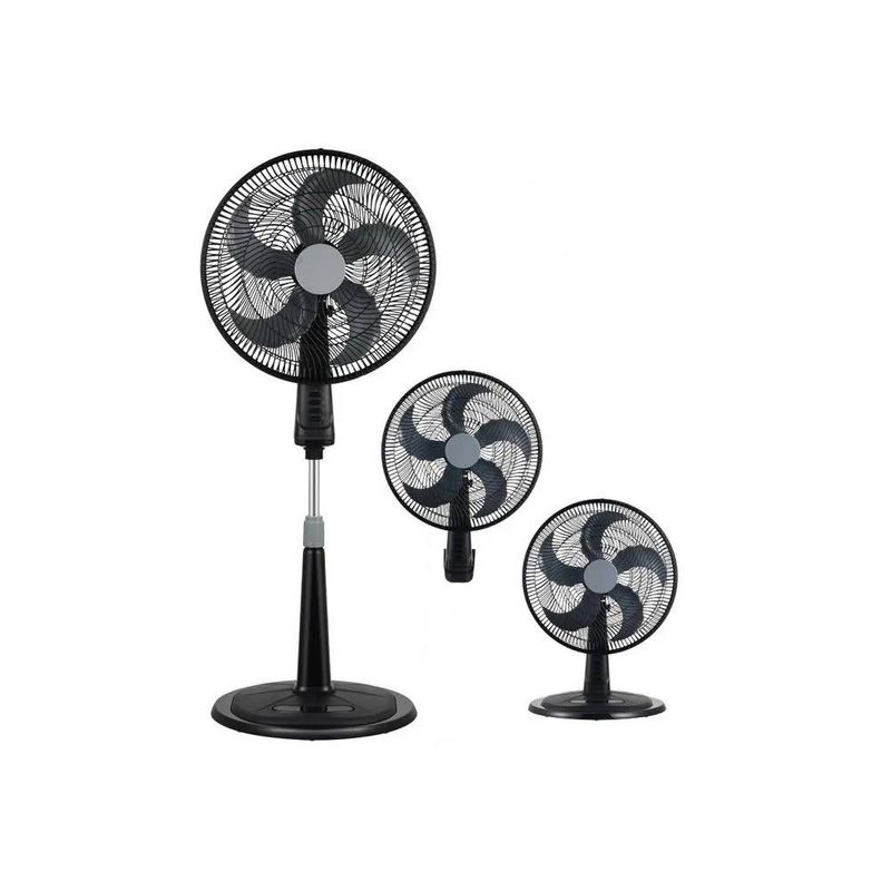 MIDEA - Ventilador 3 en 1 Midea 18" 3 Velocidades 5 Aspas Negro MFS180M3APK
