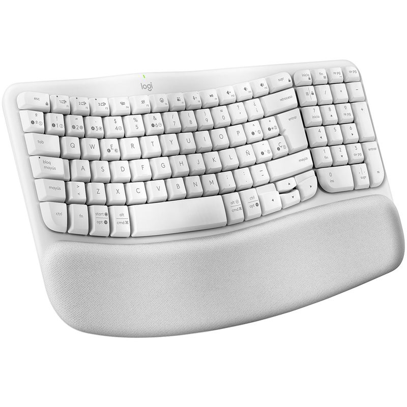 LOGITECH - Teclado Logitech Wave Keys Ergonómico Inalámbrico Blanco