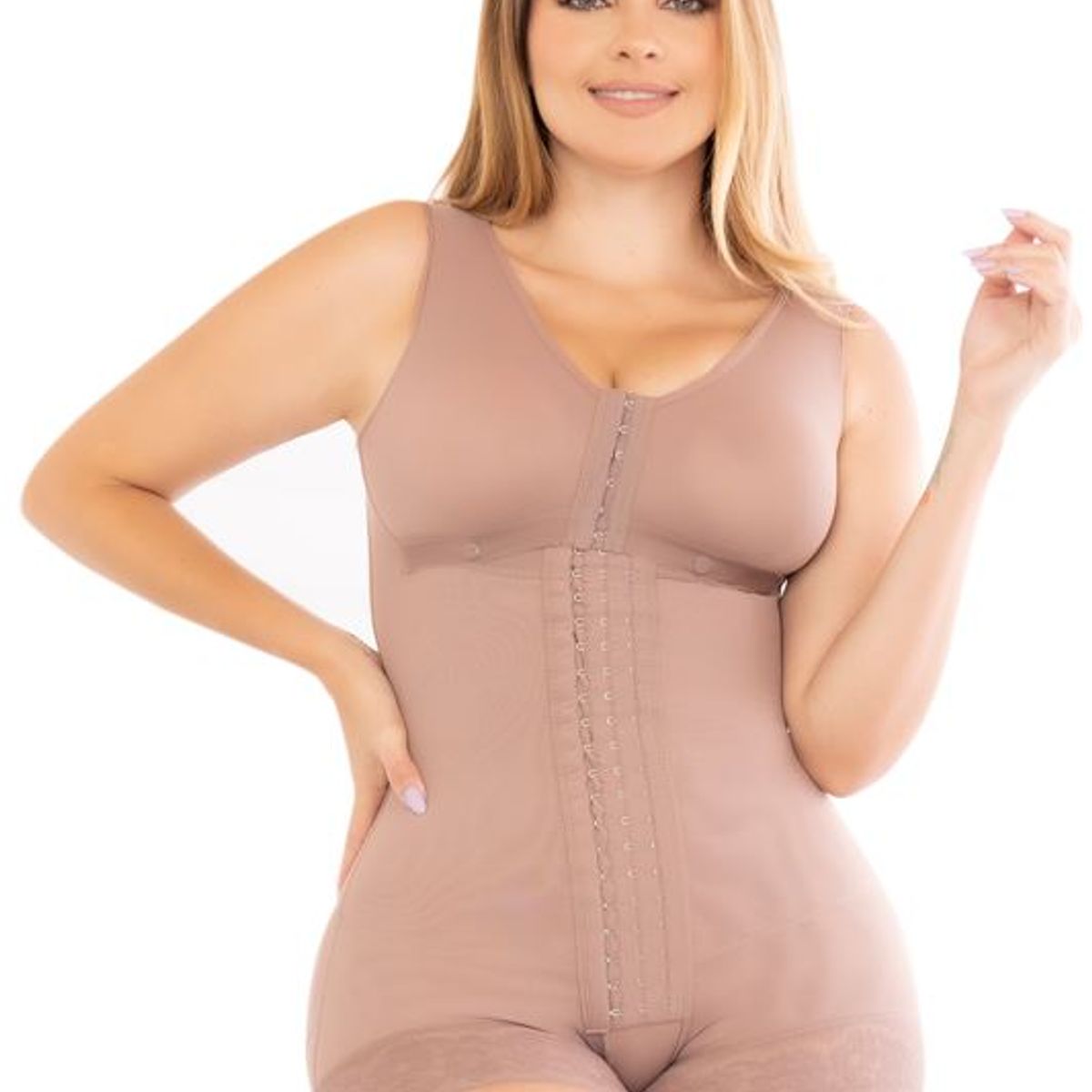 FAJATE - Faja alta compresión tipo cachetera con brasier y broche