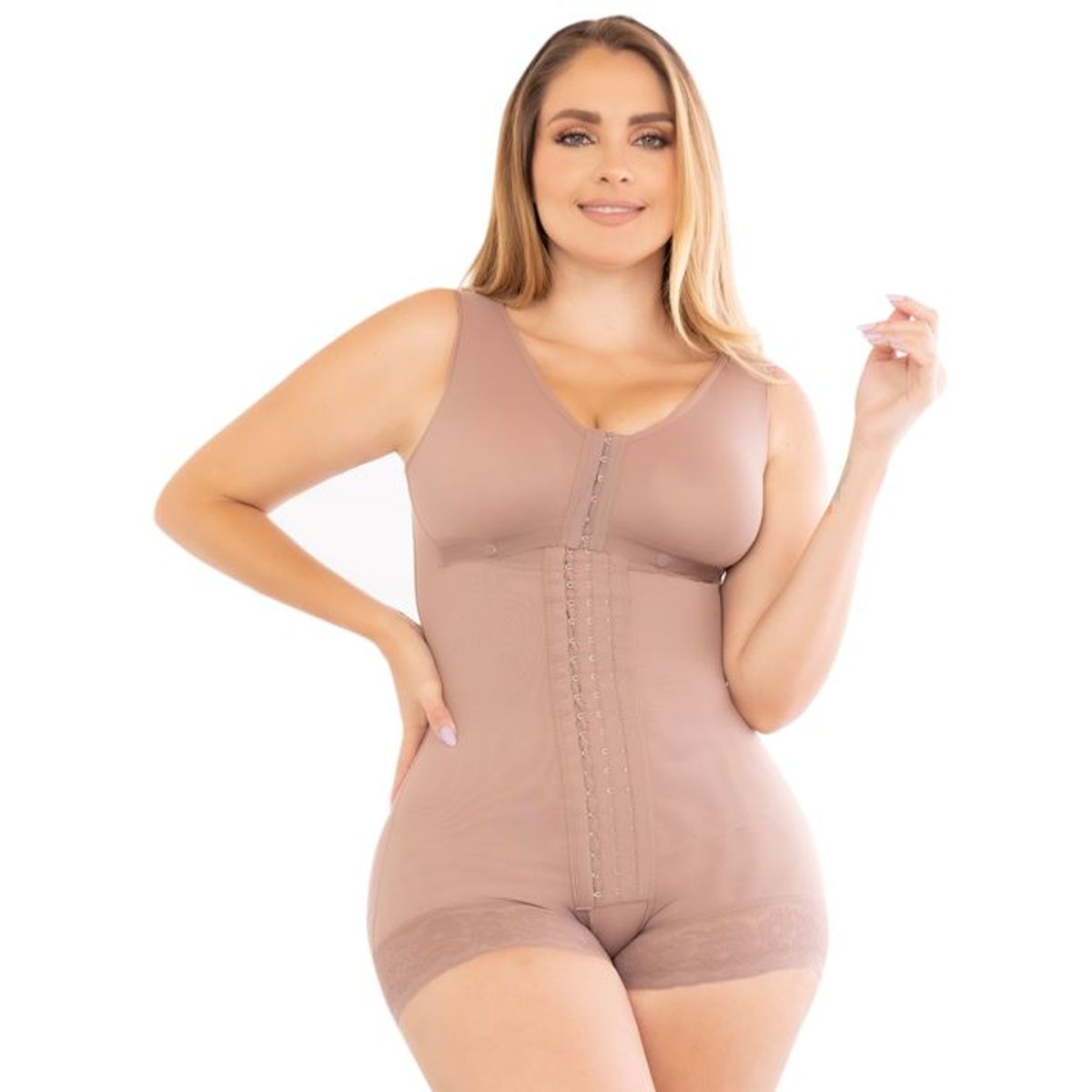 FAJATE - Faja alta compresión tipo cachetera con brasier y broche