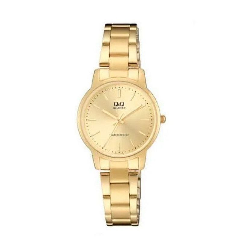 Q&Q - Reloj Q&q Qyq Mujer Qa47j010y Acero Dorado Dama + Estuche