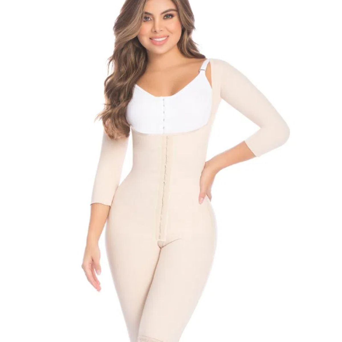 FAJATE - Faja postquirurgica la rodilla con mangas y busto libre fit 360