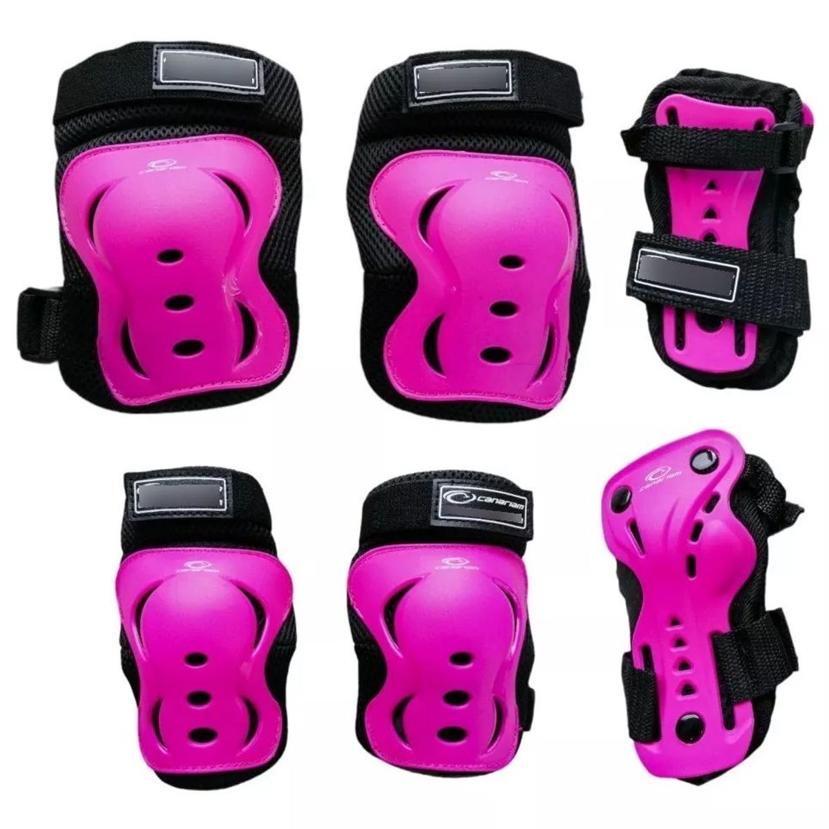 CANARIAM - Proteccion Patinaje Rodilleras Codera Guante Skate Fucsia L