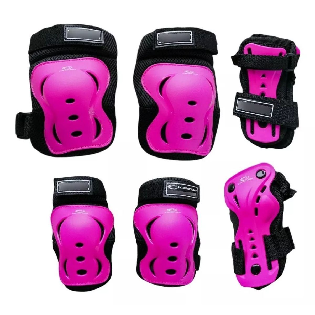 CANARIAM - Proteccion Patinaje Rodilleras Codera Guante Skate Fucsia L