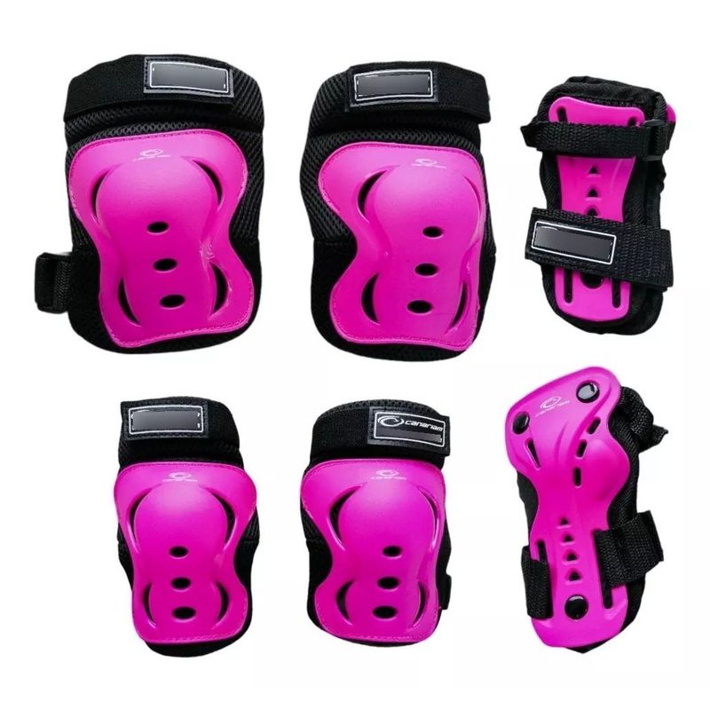 CANARIAM - Proteccion Patinaje Rodilleras Codera Guante Skate Fucsia L