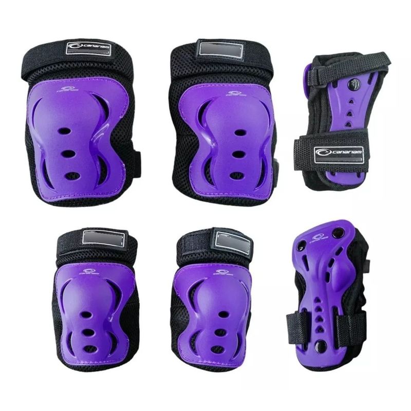 CANARIAM - Proteccion Patinaje Rodillera Codera Guantes Skate Morado XS